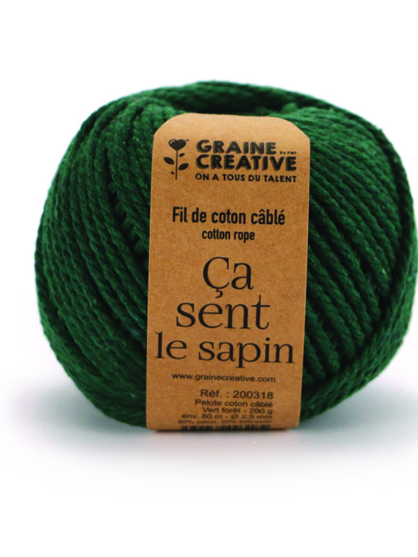 Cotton thread 200g Ø2.5mm x 80m – Forest green