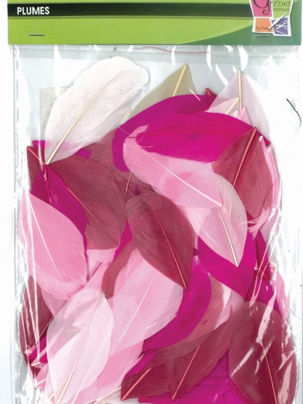 Bag of 10 g cut feathers pink shades 60