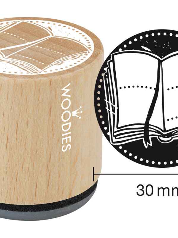 Houten stempel Woodies 30mm - Boek