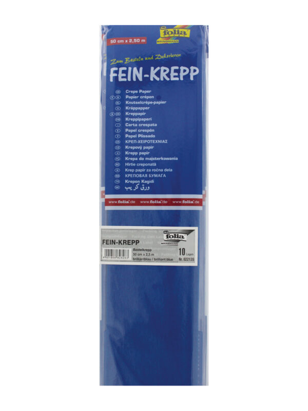 Crepe paper 50 cm x 250 cm – Brilliant blue (10 pcs)