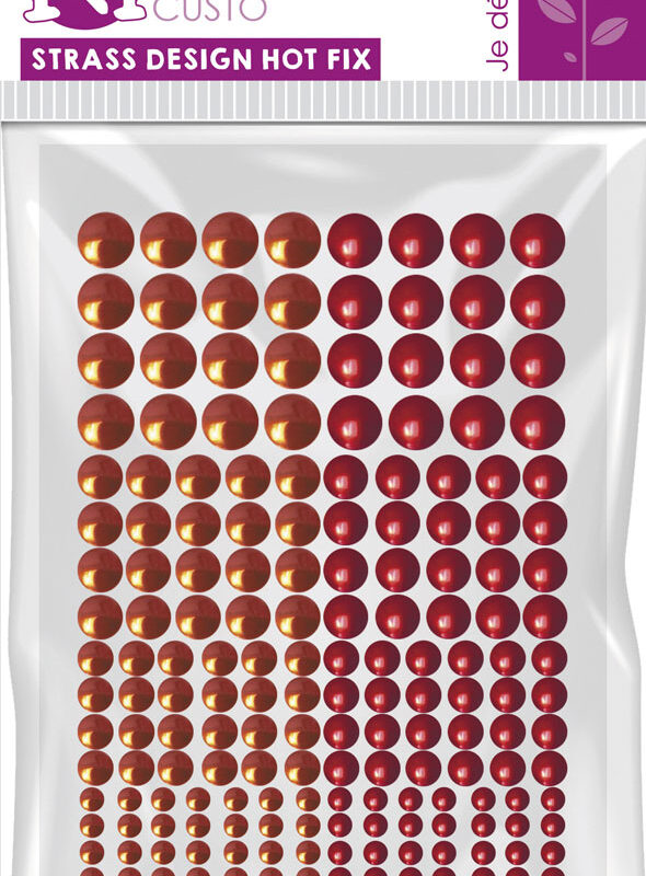 Metal round 3/4/5/6mm heat-adhesive duo red (176 pcs)