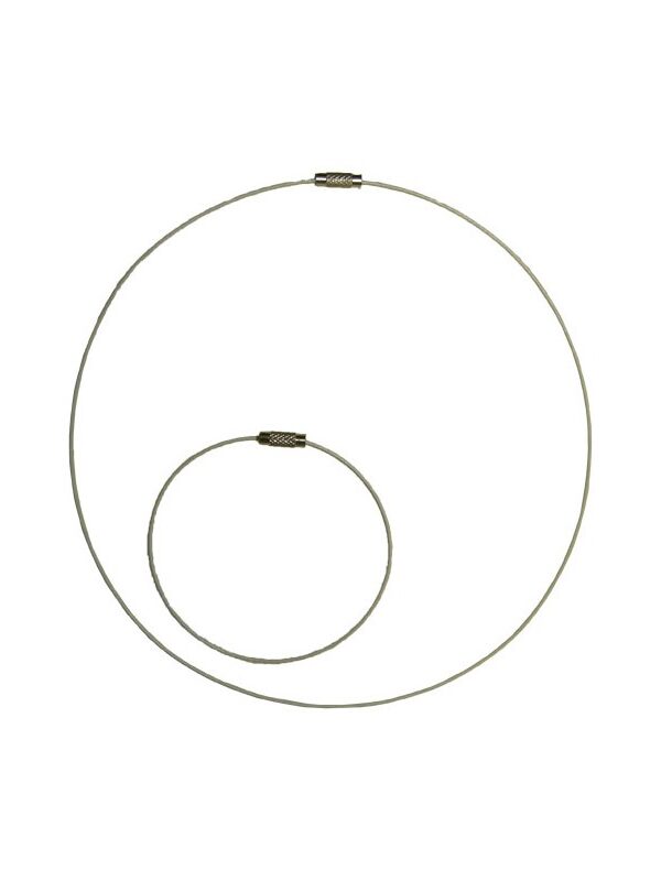 Kabel-Halsring + Armband weiß