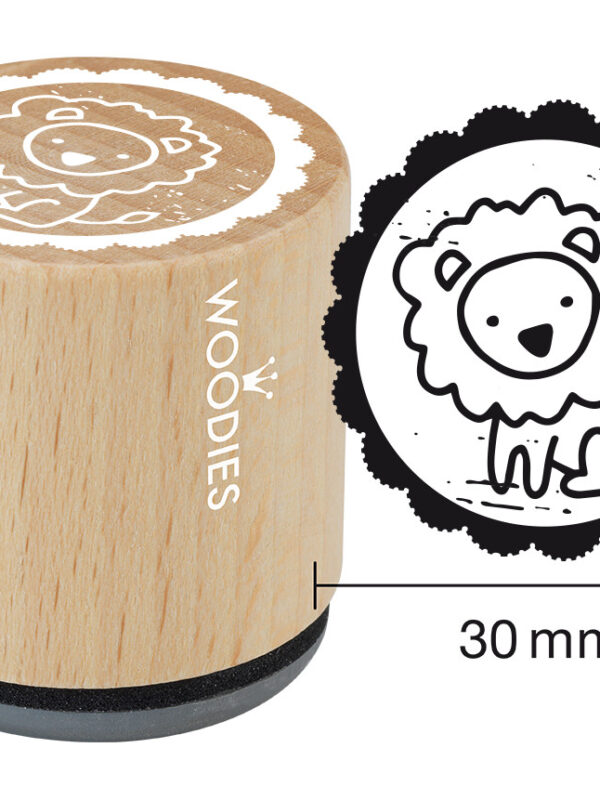 Houten stempel Woodies 30mm - Leeuw