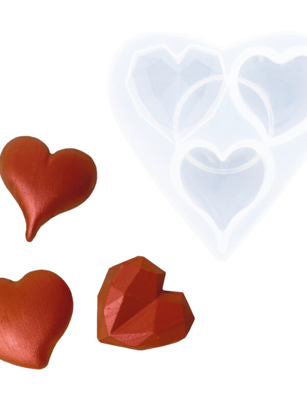 Silicone mould 3 hearts