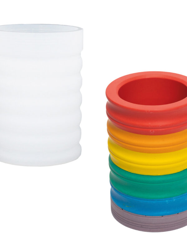 Silicone mould striped pen holder