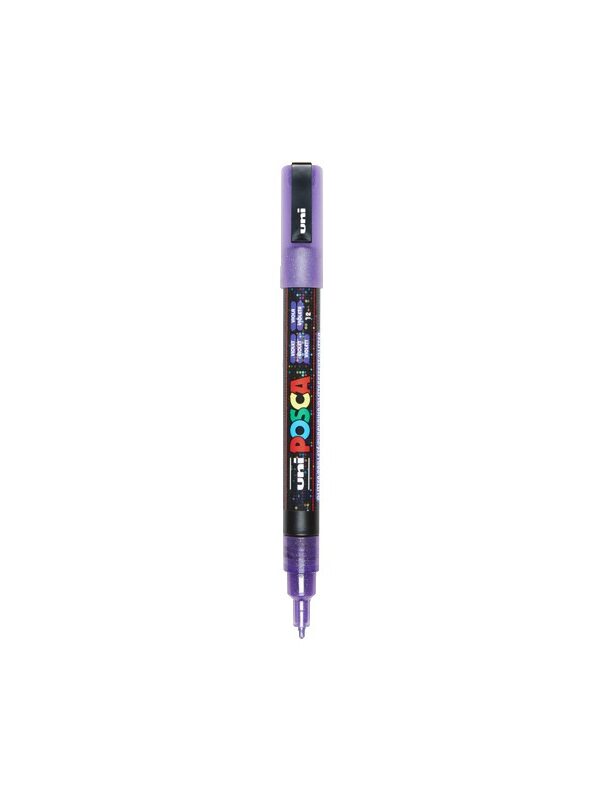 Posca paint marker PC3M fine conical tip - glitter purple