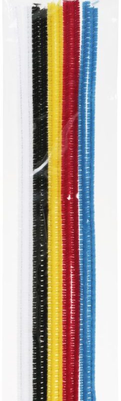 Bag of 10 chenille stems 30 cm 5 assorted colours diameter 6 mm