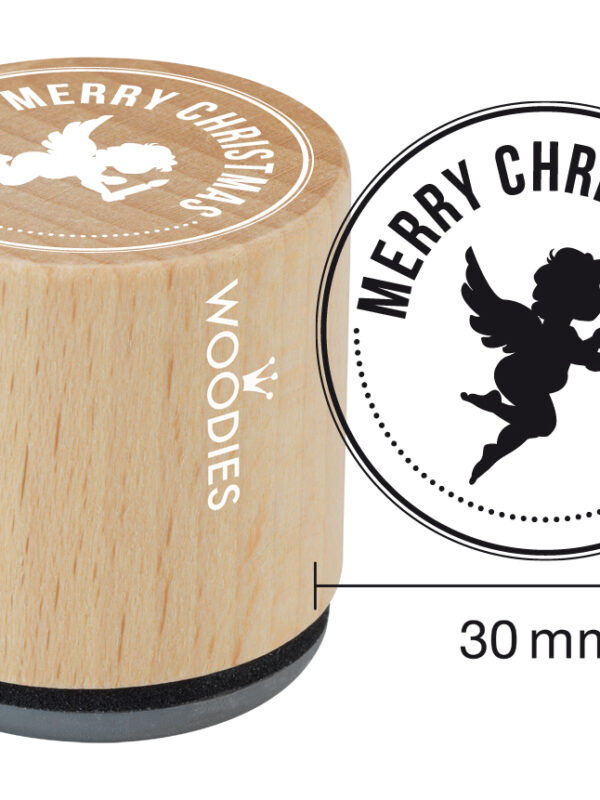 Houten stempel Woodies 30mm - Merry Christmas 2
