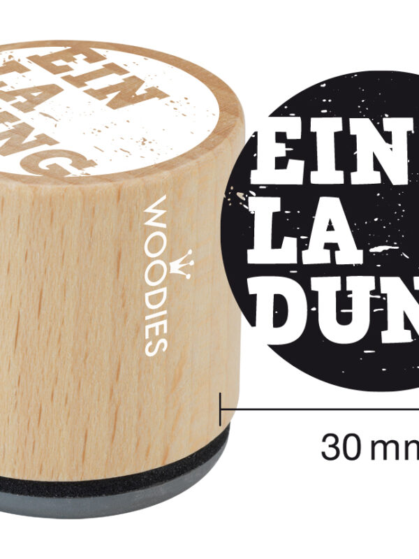 Houten stempel Woodies 30mm - Einladung