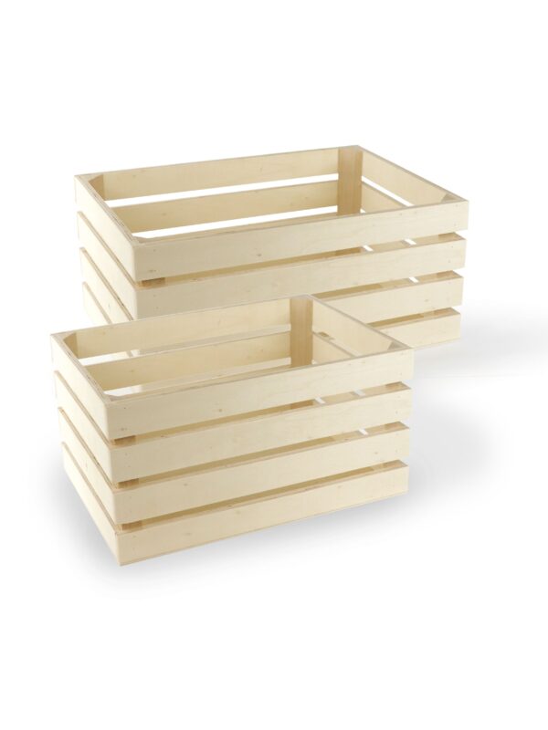 Set of 2 wooden crates 330 x 231 x 150 mm / 280 x 190 x 150 mm