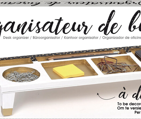 Wooden desk organizer 500 mm x 150 mm x 67 mm