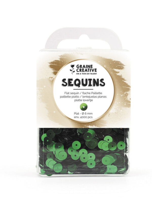 Flat sequin dark green