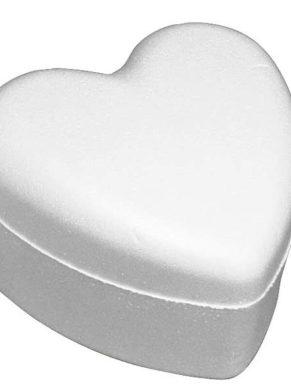 Styrofoam heart box 14 x 14 x H 8 cm