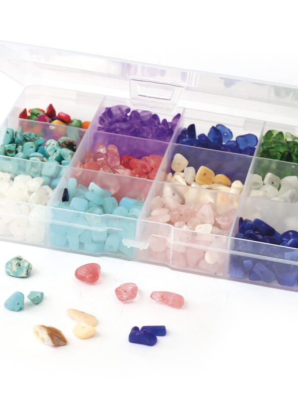 Box of stone beads (12 types)