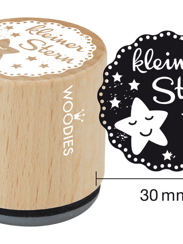 Houten stempel Woodies 30mm - Kleiner Stern