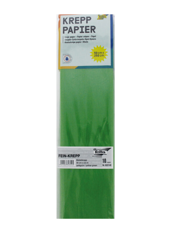Crepe paper 50 cm x 250 cm – Lime green (10 pcs)