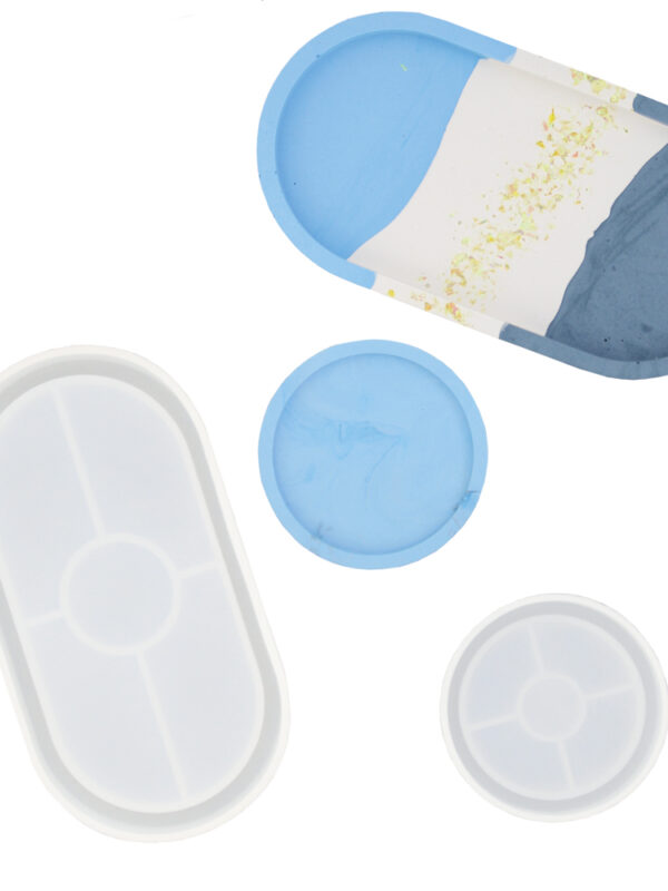 Silicone mould set oval bowl