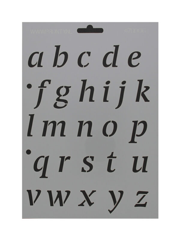 Stencil alphabet lowercase 16.8cm x 24cm
