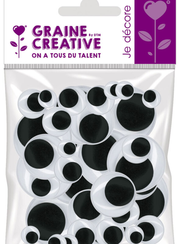 Wiggly eyes – Black assorted (54 pcs)