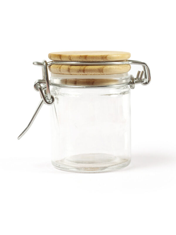Glass jar with wooden lid round Ø 43 mm x 60 mm