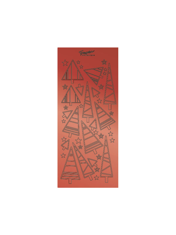 Afneembare stickers 105 mm x 232 mm – Rode kerstboom