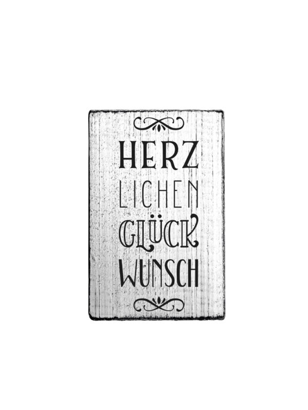Houten stempel Vintage 70mm x 42mm - Herzlichen Glückwunsch