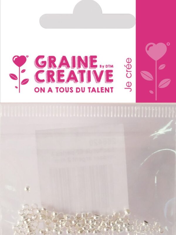 Bag of 60 crimp beads silver colour 2mm