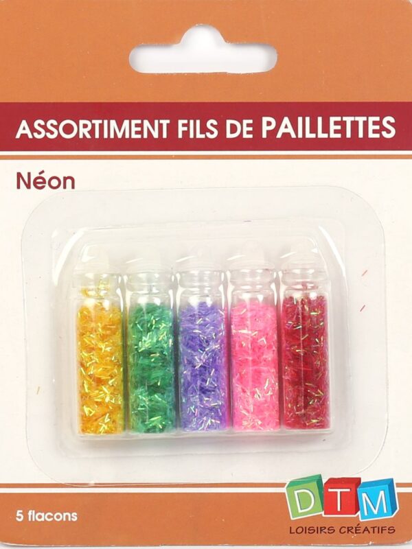 Assortment of 5 bottles glitter threads