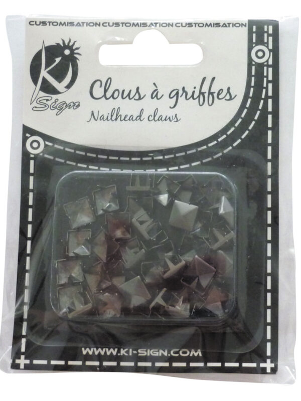Square claw black nickel 8x8mm (40 pcs)