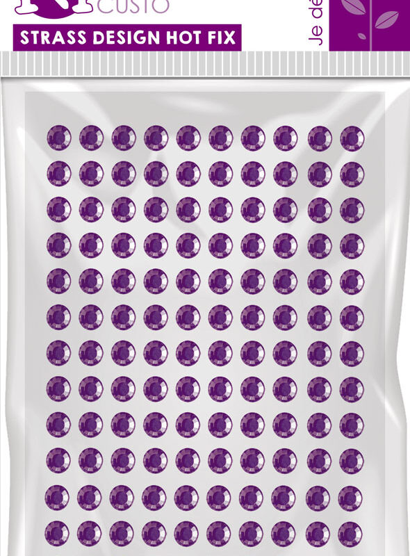 Heat-adhesive rhinestones Ø3mm violet (140 pcs) limited stock