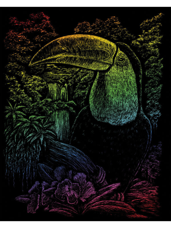 Kraskaart regenboog 203x254mm Toucan