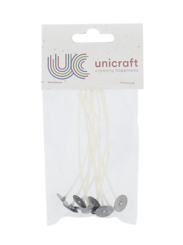 10 candle wicks with holders 100x2mm