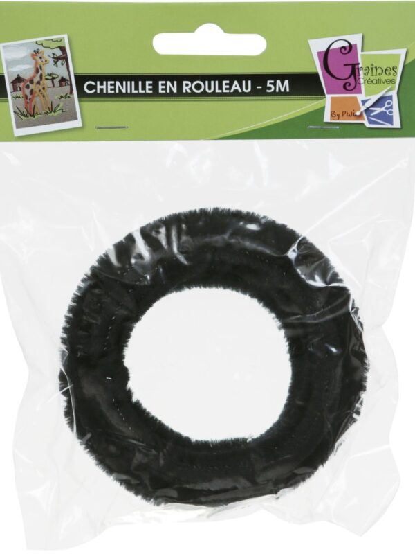 Chenille 8 mm x 5 m black