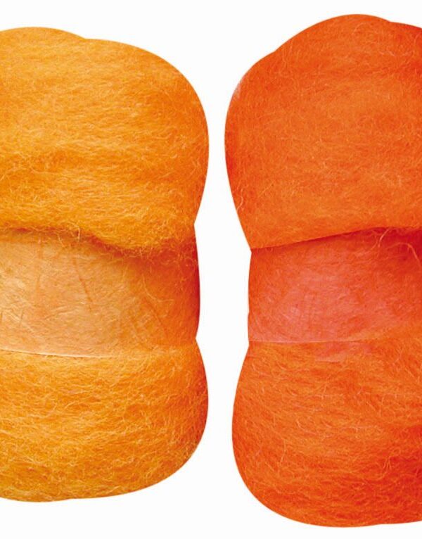 Combed wool 20 g – Assorted orange (4 pcs)