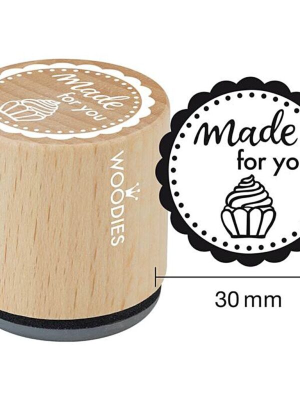 Woodies wooden stamp 30mm – Made for you