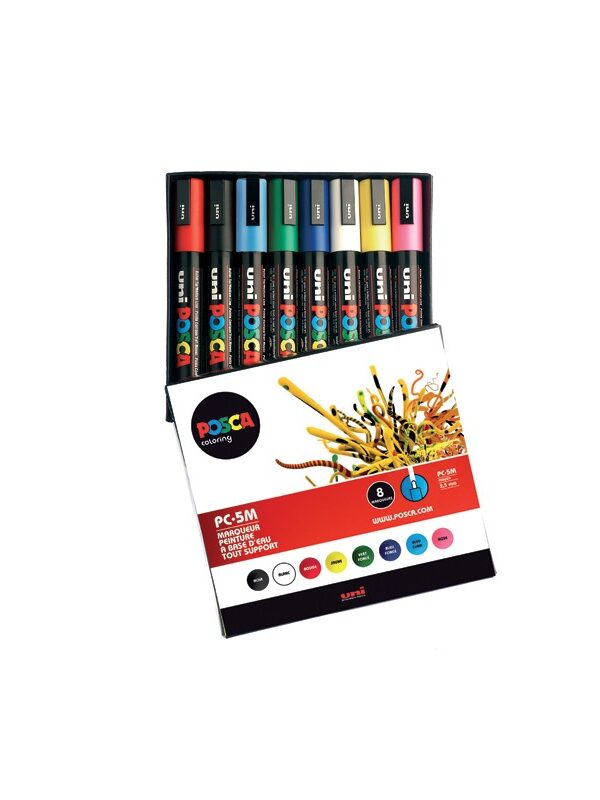 Box of paint markers medium conical tip primary (8 pcs)