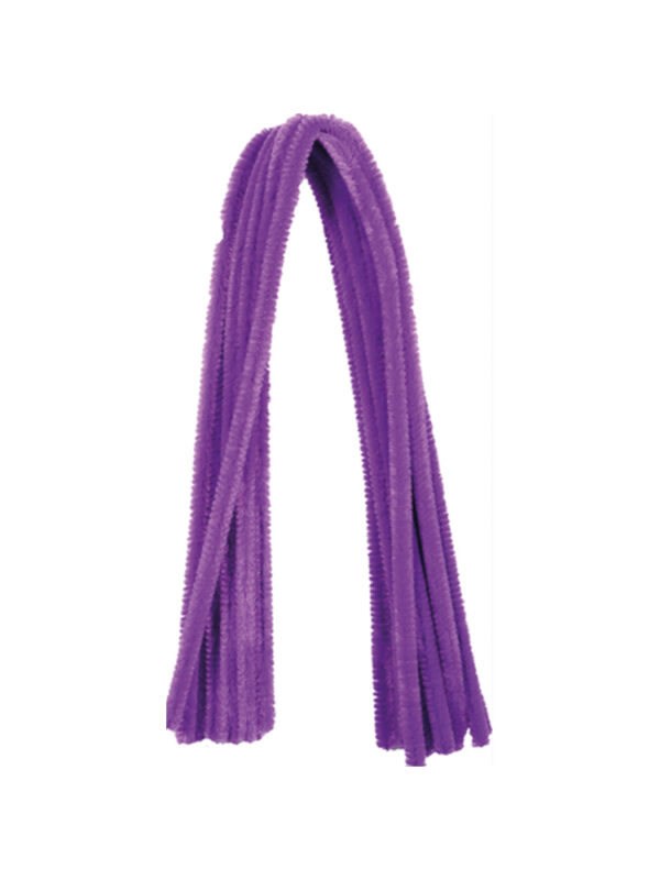 Chenille 8 mm x 500 mm - Purple (10 pcs) ZKK