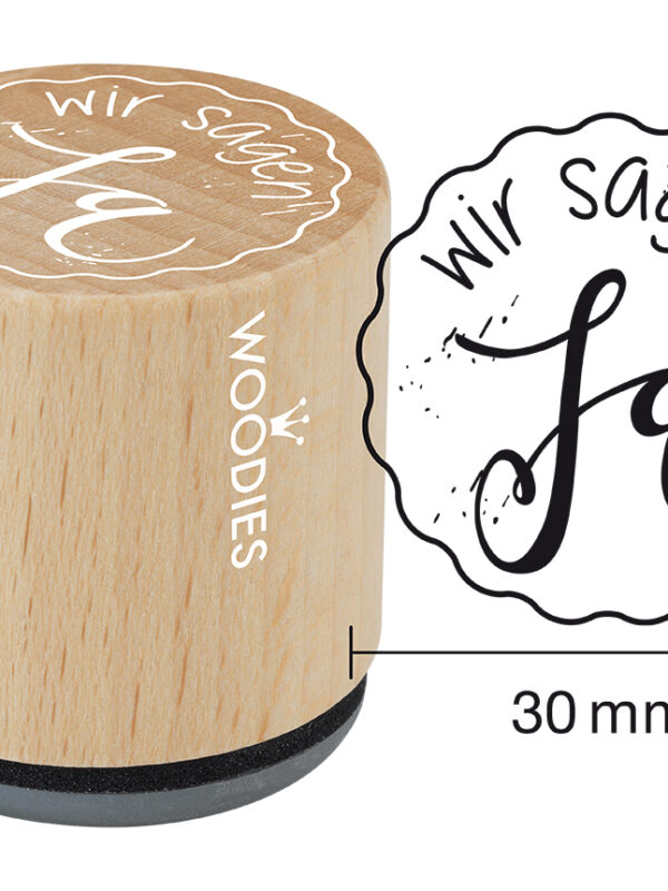 Houten stempel Woodies 30mm - Wir sagen Ja