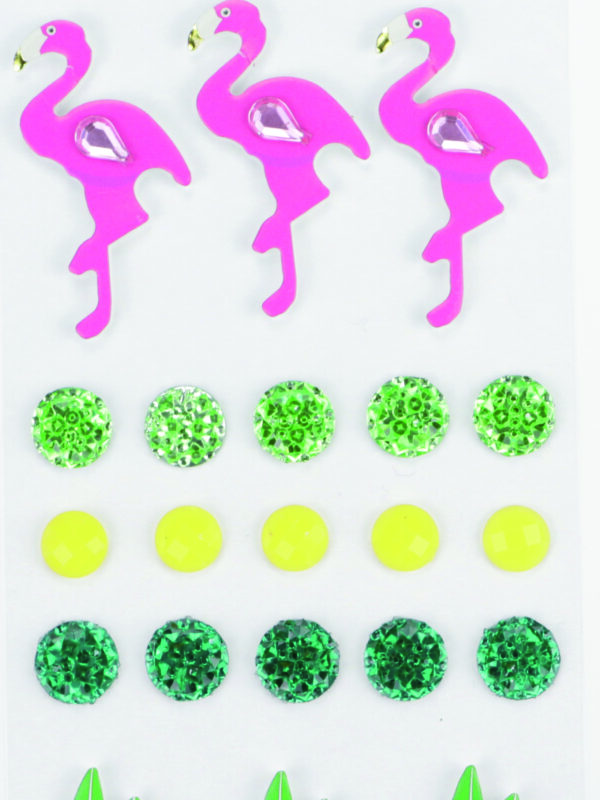 3D-effectstickers 40 mm – Flamingo (30 stuks)