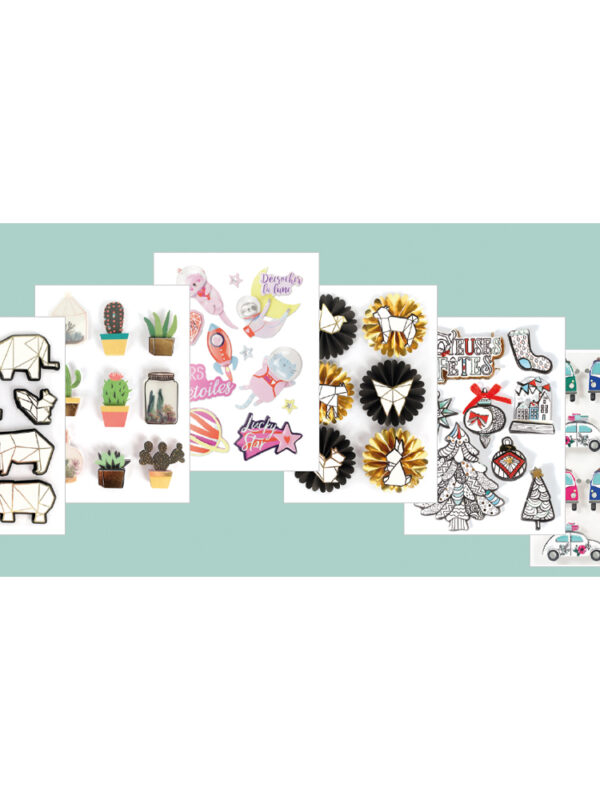 Set 3D stickers - Assorted 2 (18 sheets)