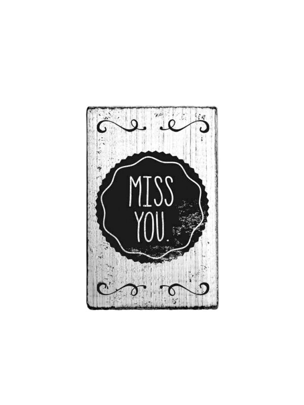 Holzstempel Vintage 70 mm x 42 mm – Ich vermisse dich