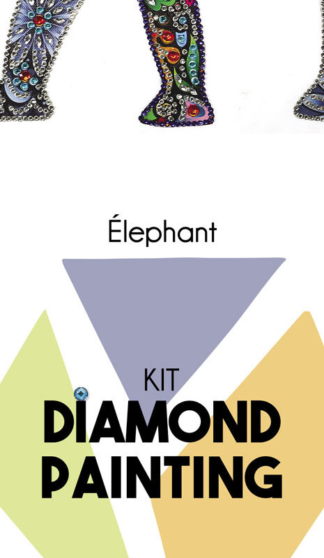 Diamond painting kit 30 cm x 30 cm – Elephant