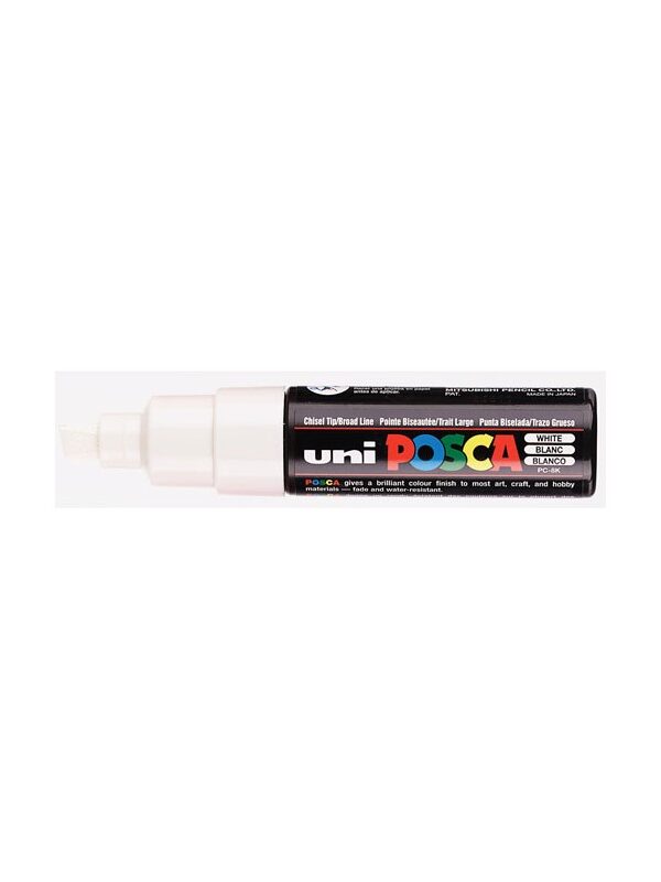 Posca paint marker PC8K broad & chisel-cut tip - white