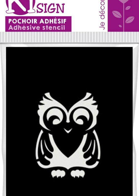 Self-adhesive stencil – Owl 7x10cm