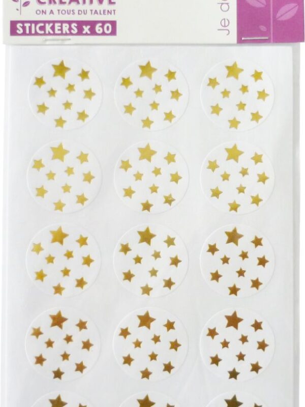 60 gouden sterrenstickers 25 mm
