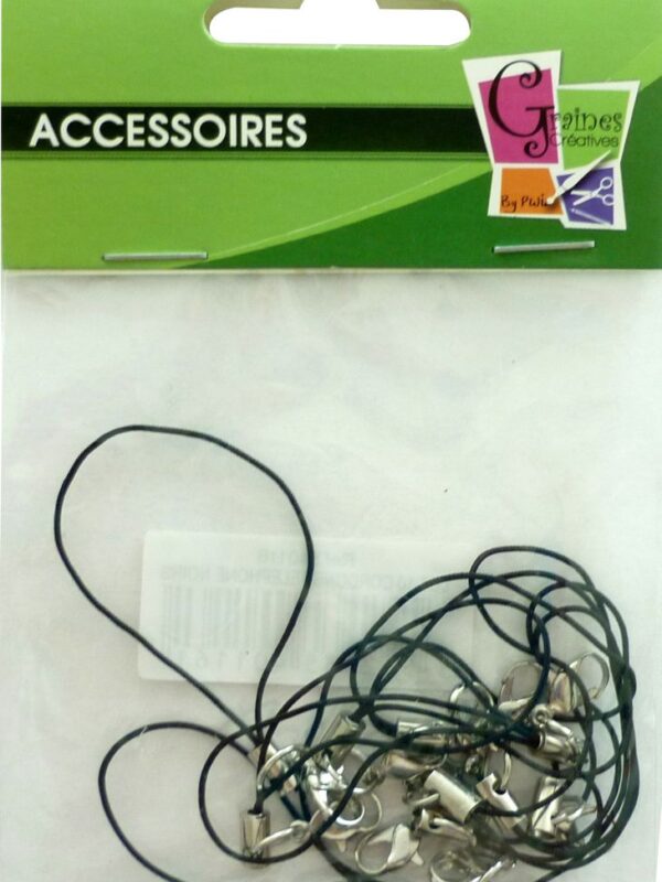 Set of 10 black phone cords