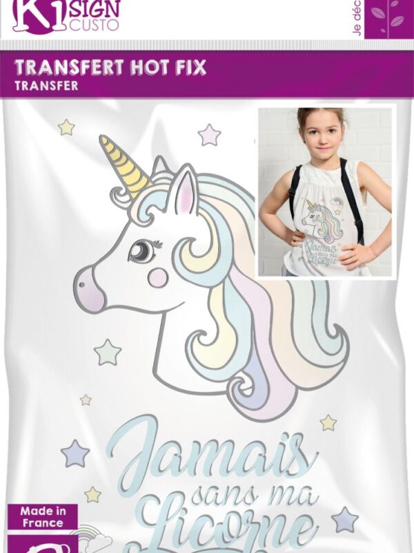 Heat transfer unicorn pastel A4