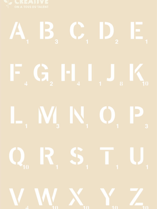 Stencil A4 without bag – Board game alphabet