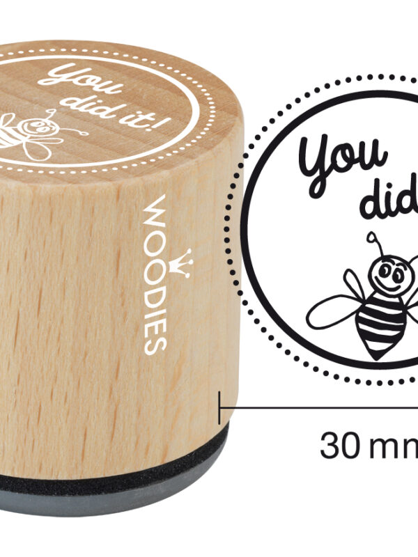Woodies wooden stamp 30mm – You did it!