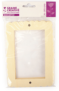 Set / 3 wooden magnetic photo frames